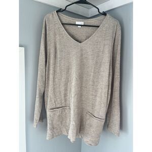 J.Jill‎ 100% Cotton Taupe Tunic Sweater Size Large